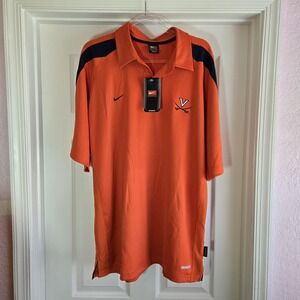 Virginia Cavaliers Nike NCAA Polo Shirt Size‎ XL Orange Navy Collegiate Sports